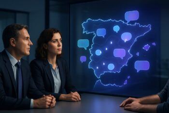 Interfaz de chatbot con distintos idiomas y variantes regionales para chatbots multilingües España