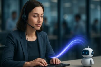 Interfaz de chatbot mostrando un fallback humano efectivo con traspaso de contexto a un agente de soporte