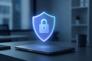 Interfaz de chatbot corporativo con foco en RGPD en chatbots, seguridad de datos y cumplimiento en empresa